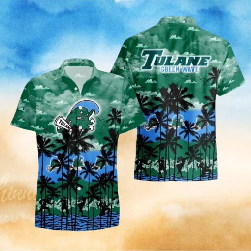 Tulane Green Wave Palms Tree Hawaiian Shirt