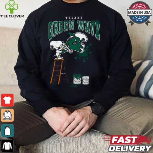Tulane Green Wave Snoopy Painting Shirt