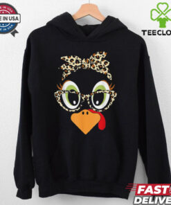 Turkey Face Leopard Headband Glasses Thanksgiving Women Girl T Shirt 2 Turkey Face Leopard Headband Glasses Thanksgiving Women Girl T Shirt