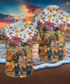 Turkey Give Thanks Thanksgiving Hawaiian Shirt