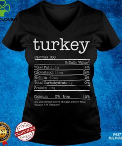 Turkey Nutrition Facts Funny Thanksgiving Christmas Food T Shirt