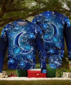 Turtle I Love You To The Moon And Back 3D Full Print Ugly Sweater Christmas Gift Sweater