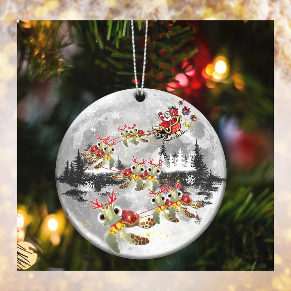 Turtle Sleigh Of Santa Christmas Ornament Santa Christmas Tree Topper Gifts For Turtle Lovers
