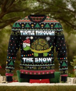 Turtle Through The Snow Funny Family Ugly Christmas Sweater