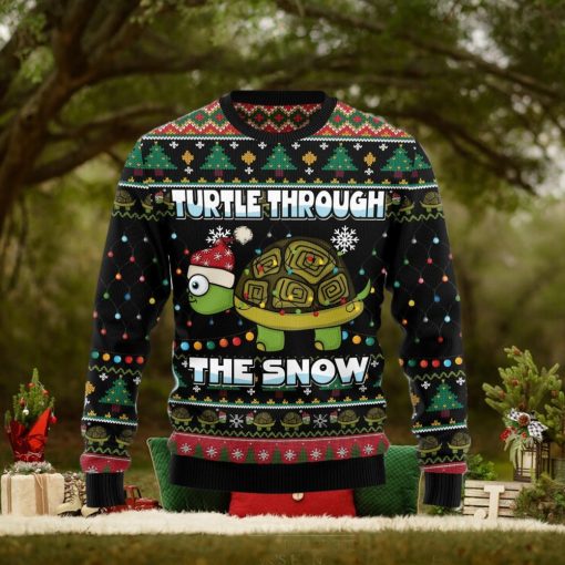 Turtle Through The Snow Ugly Christmas Sweater Gift Men Women