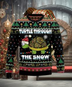 Turtle Through The Snow Ugly Christmas Sweater Impressive Gift For Men And Women