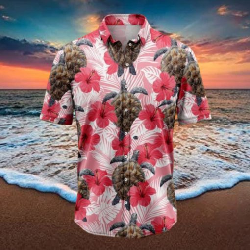 Turtle Tropical Flowers Hibiscus Tropical Hawaiian Shirt Gift For Men And Women