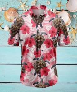 Turtle Tropical Flowers Hibiscus Tropical Hawaiian Shirt Gift For Men And Women