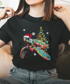 Turtle Wearing Noel Hat Christmas Turtle Classic T Shirt