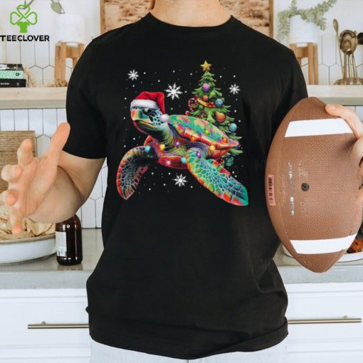 Turtle Wearing Noel Hat   Christmas Turtle Classic T Shirt