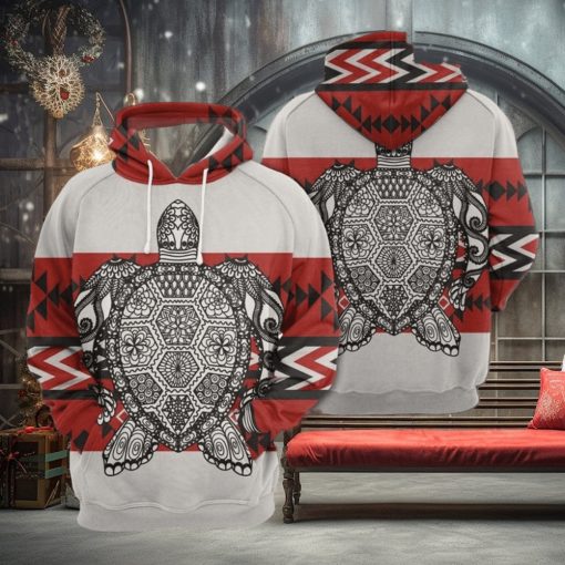 Turtle Zentangle Native Pattern 3D Printed Hoodie