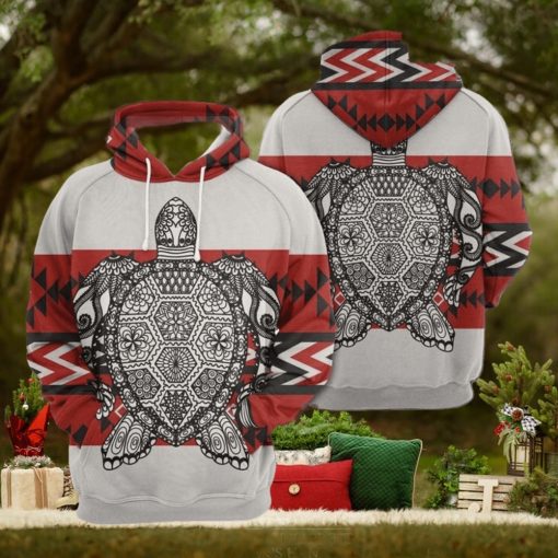 Turtle Zentangle Native Pattern 3D Printed Hoodie