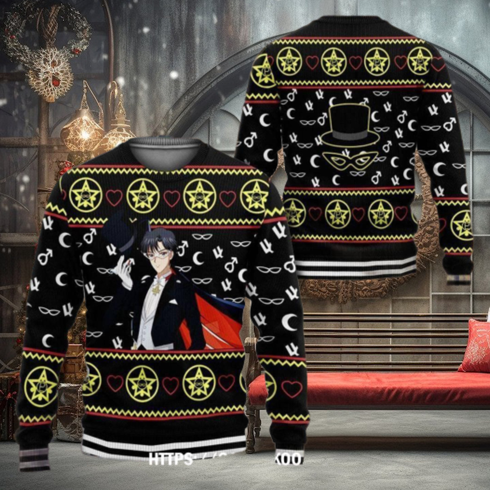 Tuxedo Ugly Christmas Sweater Sailor Moon Anime Xmas 3D Over Print Shirt Tuxedo Ugly Christmas Sweater Sailor Moon Anime Xmas 3D Over Print Shirt