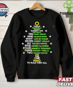 Twelve dwarves a singing eleventy one birthdays Christmas tree shirt