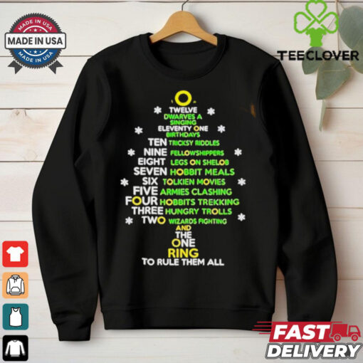 Twelve dwarves a singing eleventy one birthdays Christmas tree shirt