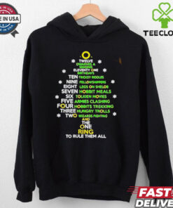 Twelve dwarves a singing eleventy one birthdays Christmas tree shirt