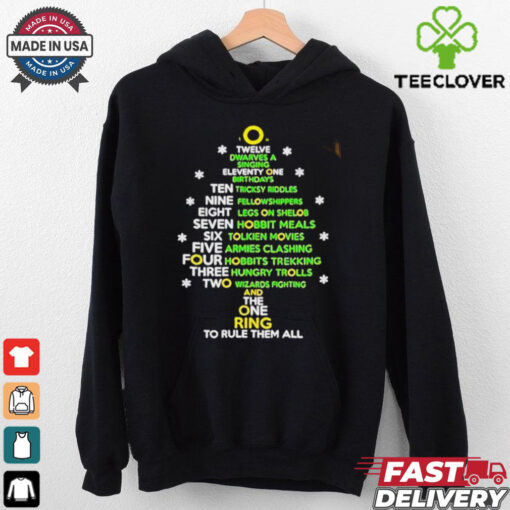 Twelve dwarves a singing eleventy one birthdays Christmas tree shirt