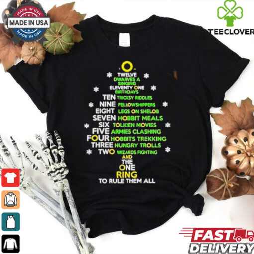 Twelve dwarves a singing eleventy one birthdays Christmas tree shirt