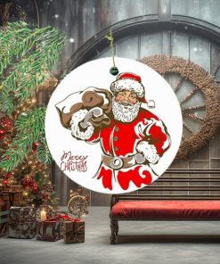 Two Side Printed Christmas Ornaments Collectible Tree Decorations,Santa Claus Portrait, for Family