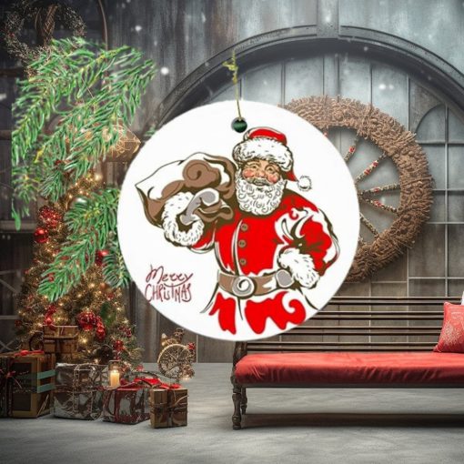 Two Side Printed Christmas Ornaments Collectible Tree Decorations,Santa Claus Portrait, for Family