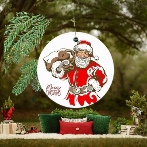 Two Side Printed Christmas Ornaments Collectible Tree Decorations,Santa Claus Portrait, for Family