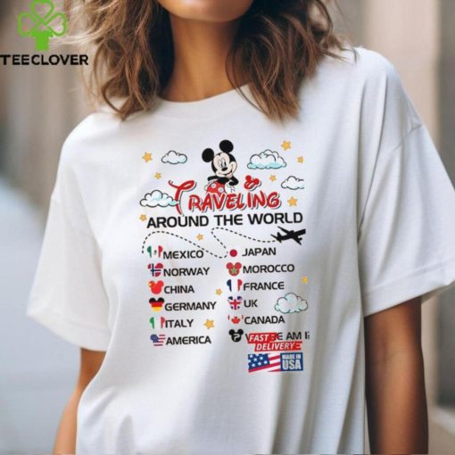 Two Sided Mickey And Friends Epcot World Tour 2024 Shirt