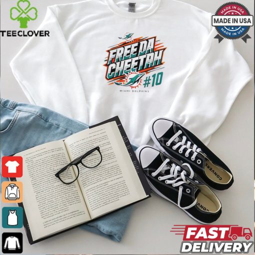 Tyreek Hill 10 free da cheetah Miami Dolphins logo shirt