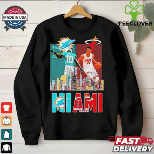 Tyreek Hill And Jimmy Butler Miami Sports Teams Skyline City Signatures Shirt