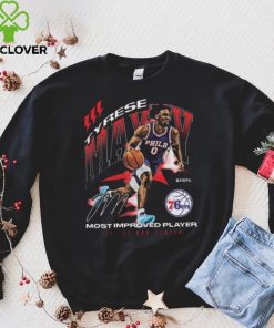 Tyrese Maxey Philadelphia 76ers 2024 NBA Most Improved Award Signature shirt 1 Tyrese Maxey Philadelphia 76ers 2024 NBA Most Improved Award Signature shirt