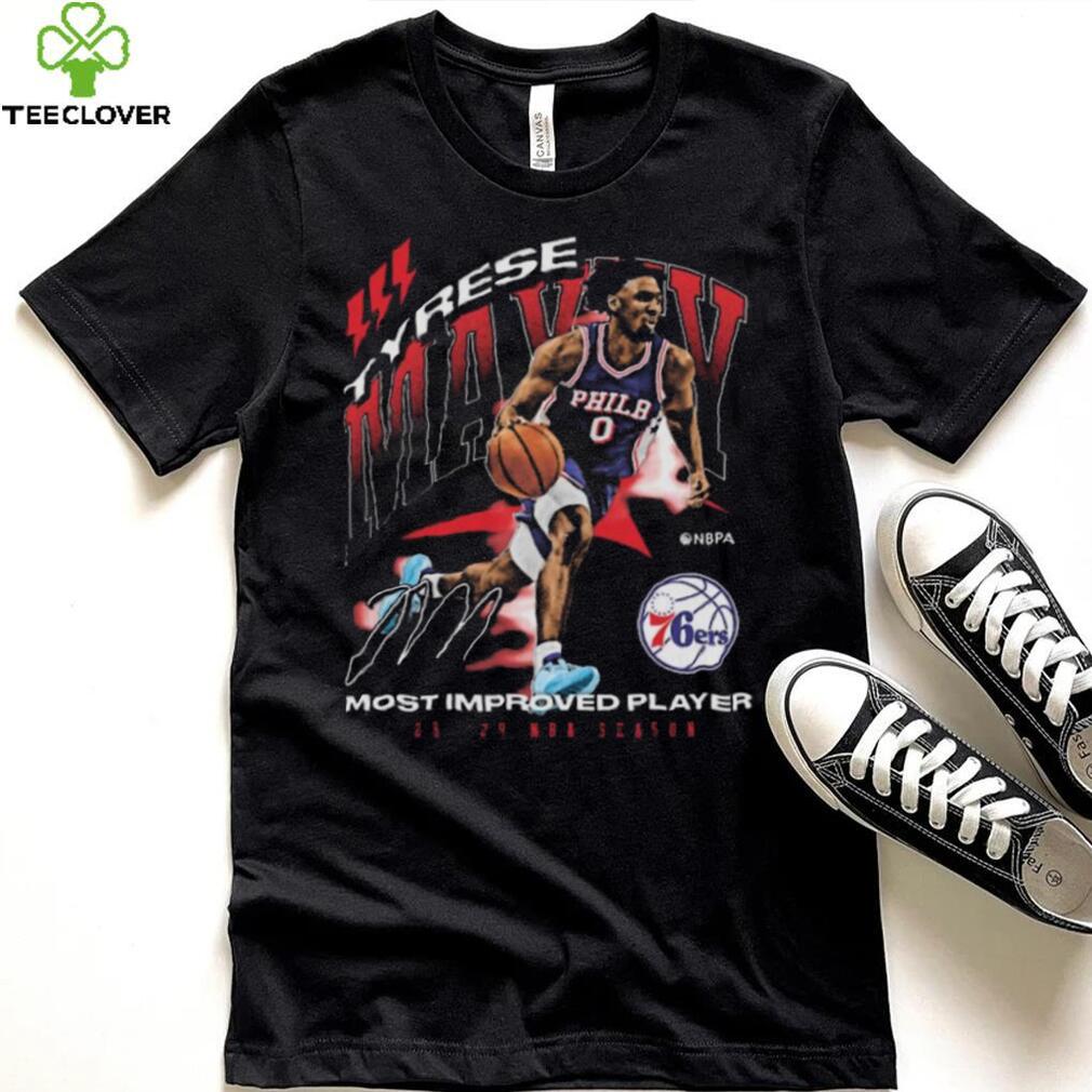 Tyrese Maxey Philadelphia 76ers 2024 NBA Most Improved Award Signature shirt Tyrese Maxey Philadelphia 76ers 2024 NBA Most Improved Award Signature shirt