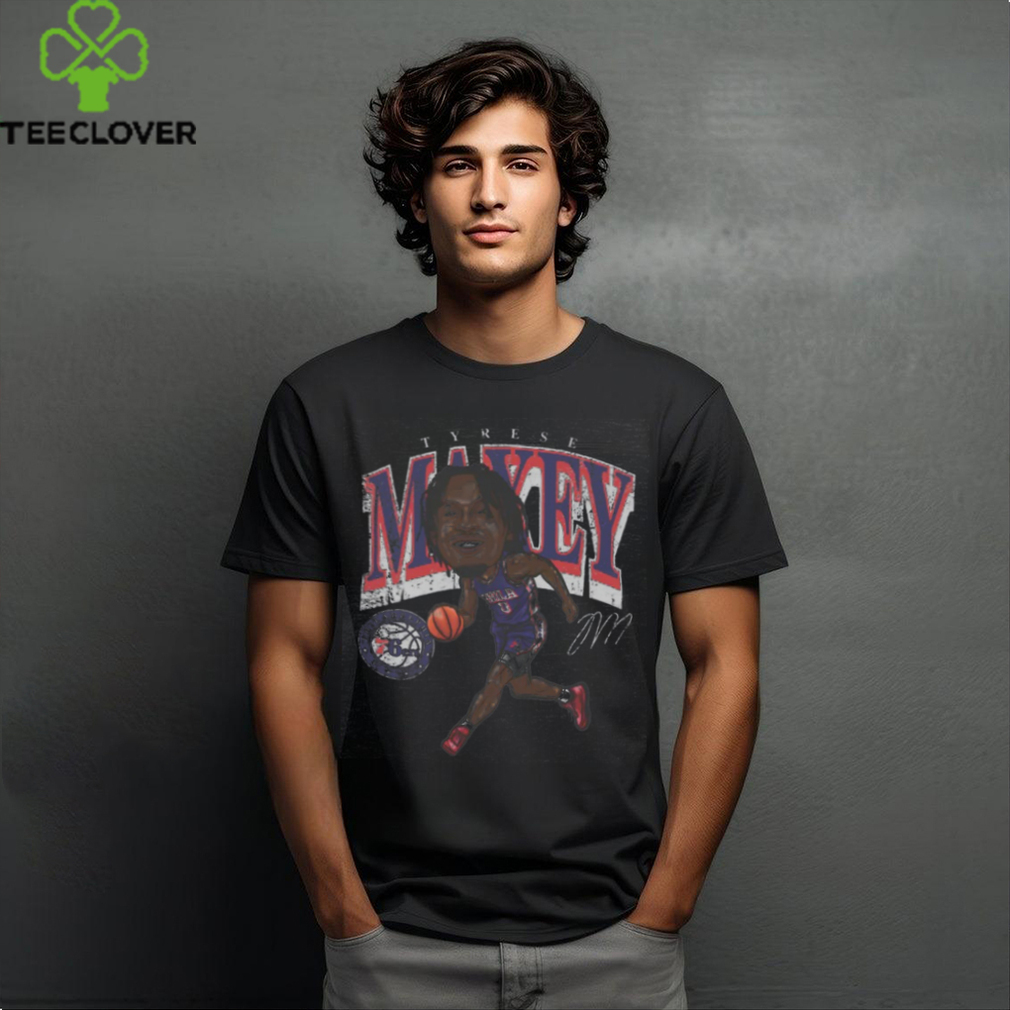 Tyrese Maxey Philadelphia 76ers Cartoon Shirt Tyrese Maxey Philadelphia 76ers Cartoon Shirt