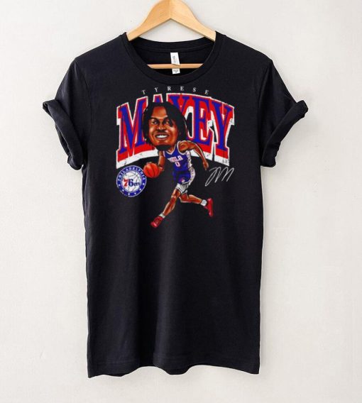Tyrese Maxey Philadelphia 76ers cartoon caricature signature shirt