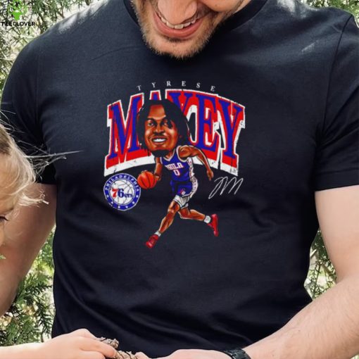 Tyrese Maxey Philadelphia 76ers cartoon caricature signature shirt