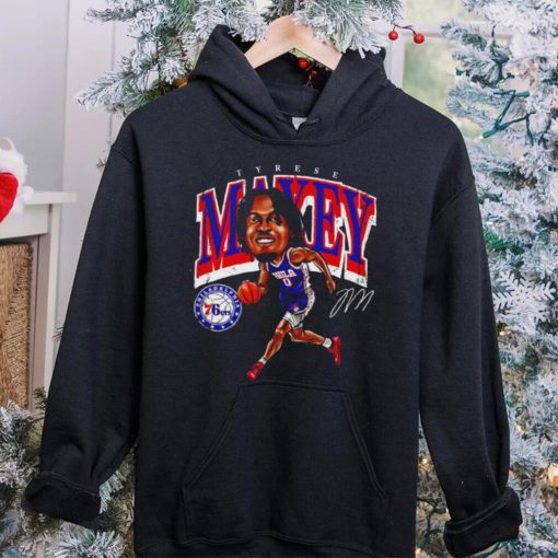 Tyrese Maxey Philadelphia 76ers cartoon caricature signature hoodie, sweater, longsleeve, shirt v-neck, t-shirt