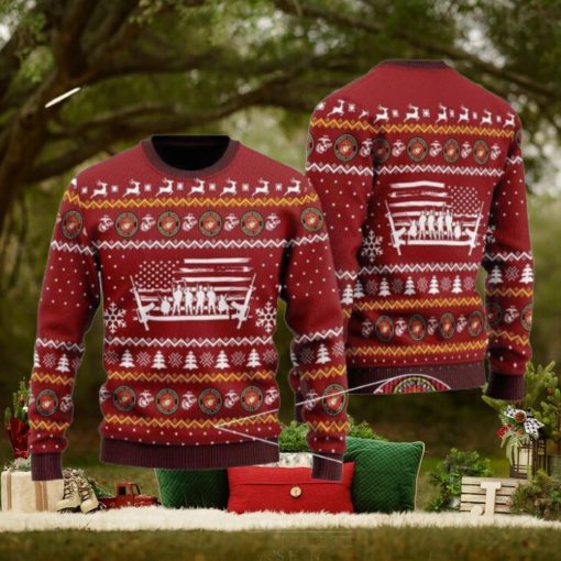 U.S Marine Corps Soldiers All Over Print 3D Ugly Christmas Sweater