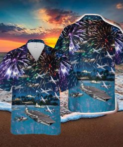 U.S Navy Uss Gerald R. Ford Button Down Hawaiian Shirt Trend Summer