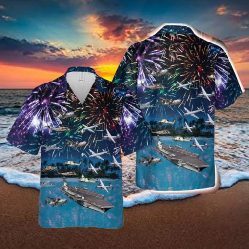 U.S Navy Uss Gerald R. Ford Button Down Hawaiian Shirt Trend Summer