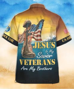 U.S. Air Force Jesus Is My Savior Veterans Are My Brothers Custom Name Hawaiian Shirt