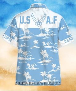 U.S. Air Force Ocean Blue Short Sleeve Hawaiian Shirt