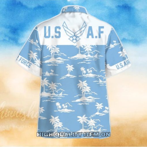 U.S. Air Force Ocean Blue Short Sleeve Hawaiian Shirt