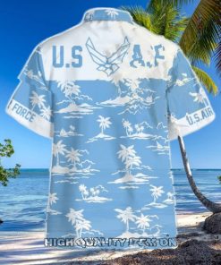U.S. Air Force Ocean Blue Short Sleeve Hawaiian Shirt