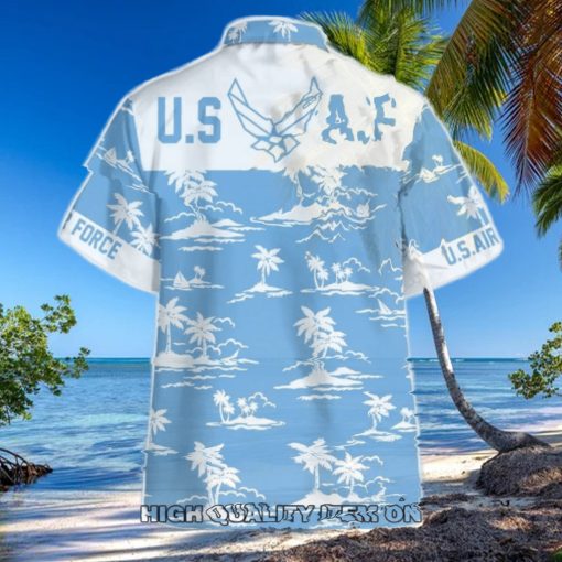 U.S. Air Force Ocean Blue Short Sleeve Hawaiian Shirt
