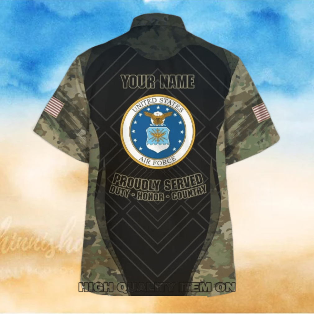 U.S. Air Force Veterans Custom Name Camouflage Hawaiian Shirt