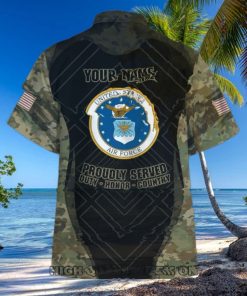 U.S. Air Force Veterans Custom Name Camouflage Hawaiian Shirt
