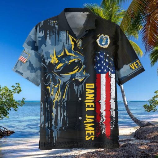 U.S. Air Force Veterans Punisher Skull Custom Hawaiian Shirt