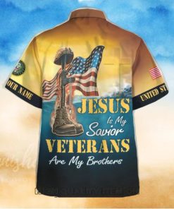 U.S. Army Jesus Is My Savior Veterans Are My Brothers Custom Name Hawaiian Shirt