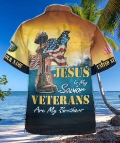 U.S. Army Jesus Is My Savior Veterans Are My Brothers Custom Name Hawaiian Shirt