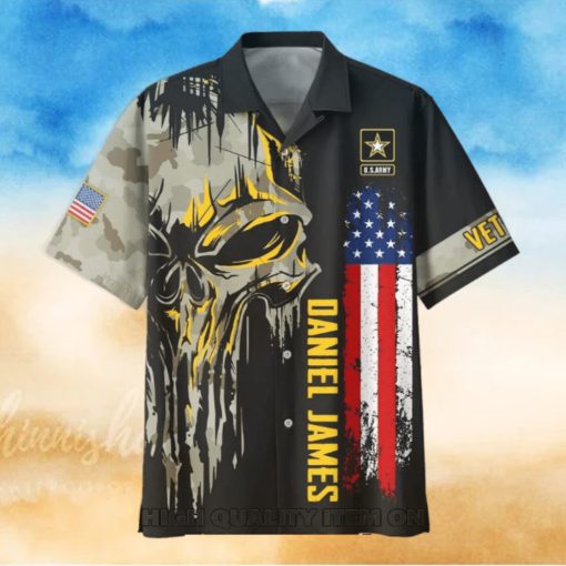 U.S. Army Veterans Punisher Skull Custom Hawaiian Shirt