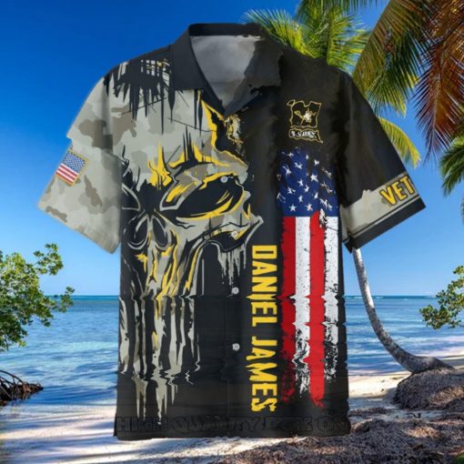U.S. Army Veterans Punisher Skull Custom Hawaiian Shirt