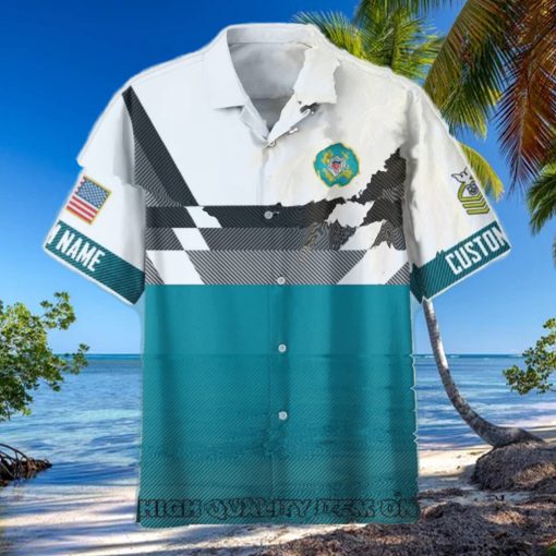 U.S. Coast Guard Custom Name And Rank Trending Hawaiian Shirt